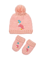 Jemima Puddle-Duck™ winter hat with the matching pale pink mittens