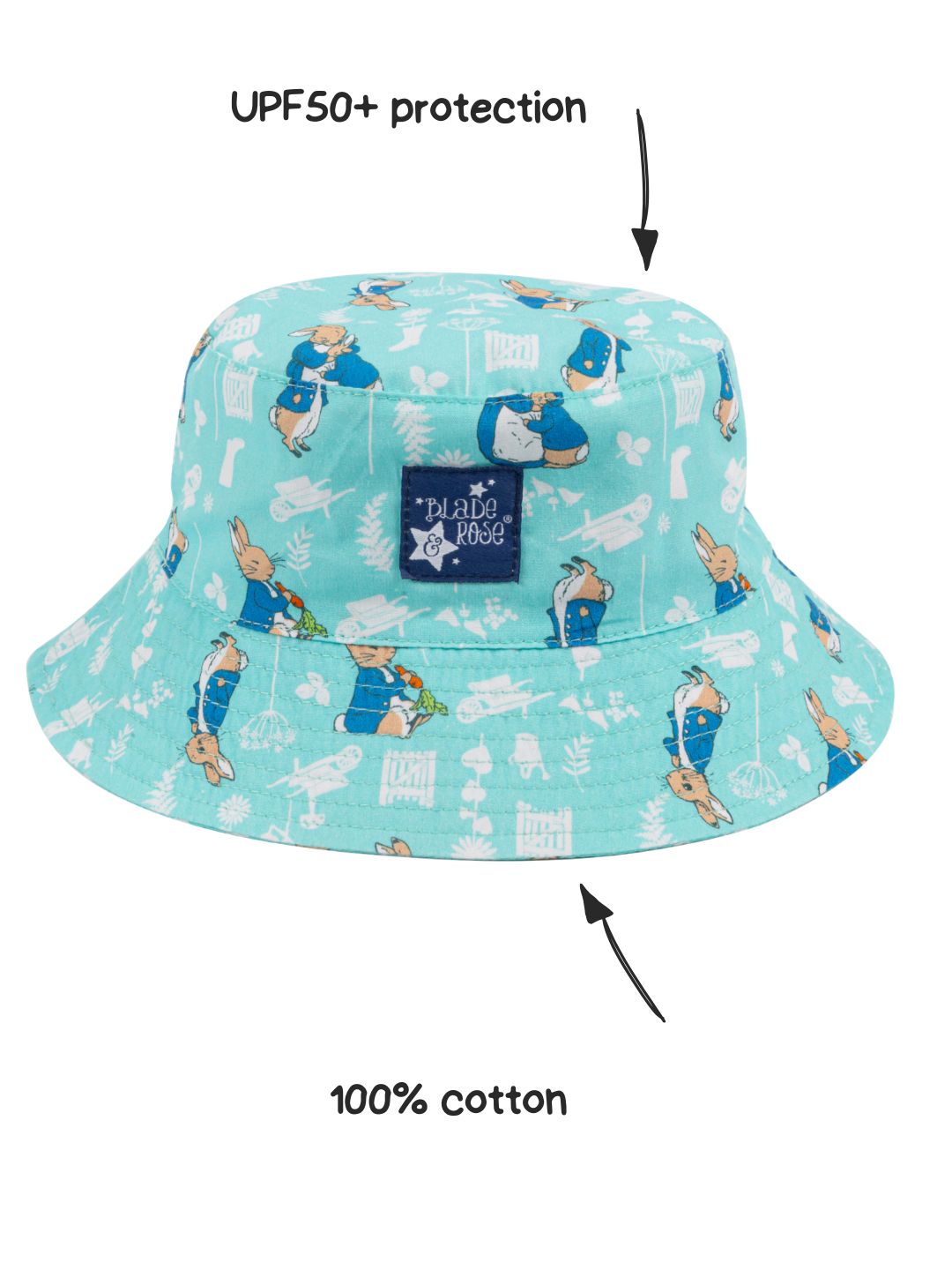 Gorro de verano Peter Rabbit™ en el jardín