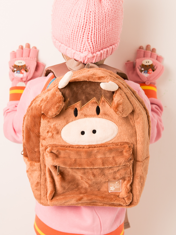 Neutraler Highland Cow Rucksack