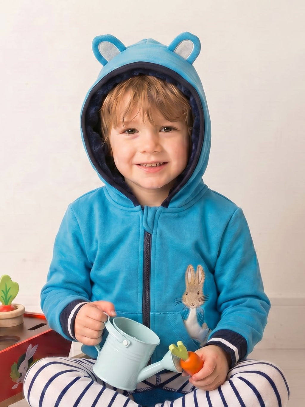 Peter Rabbit sudadera con capucha azul