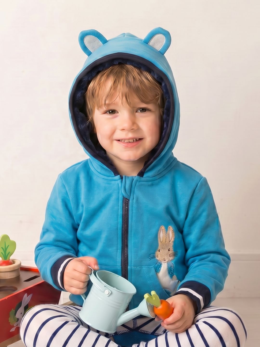 Peter Rabbit sudadera con capucha azul
