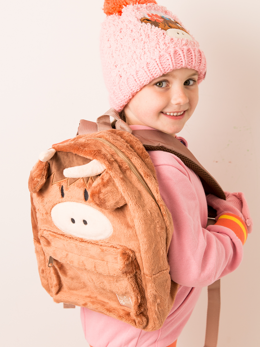 Neutraler Highland Cow Rucksack