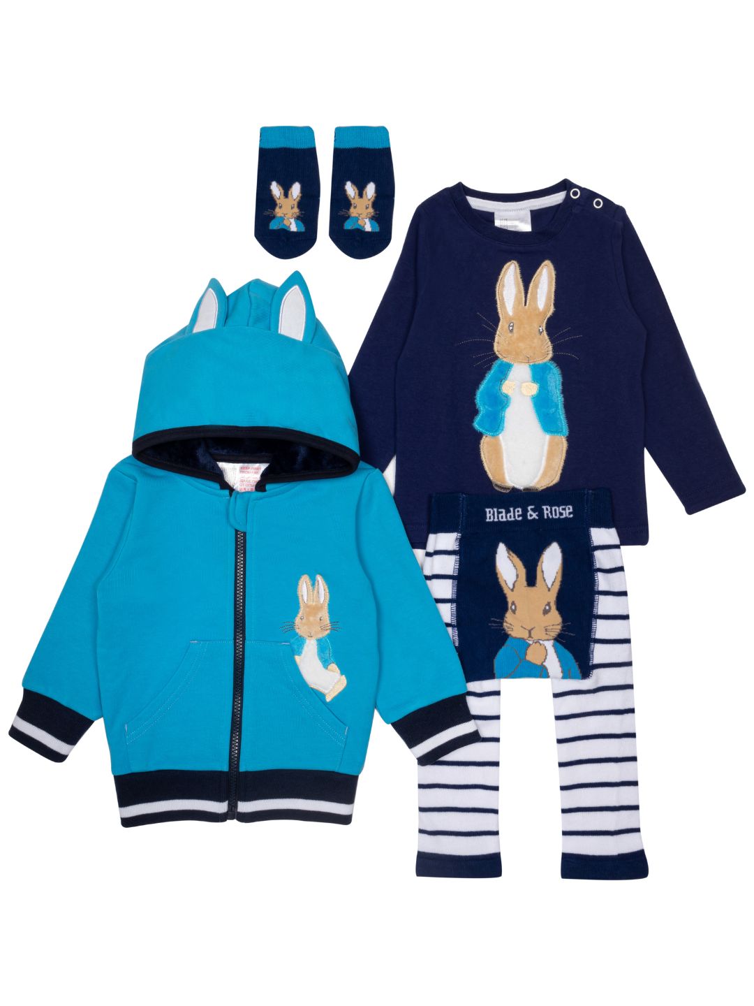 Peter Rabbit sudadera con capucha azul