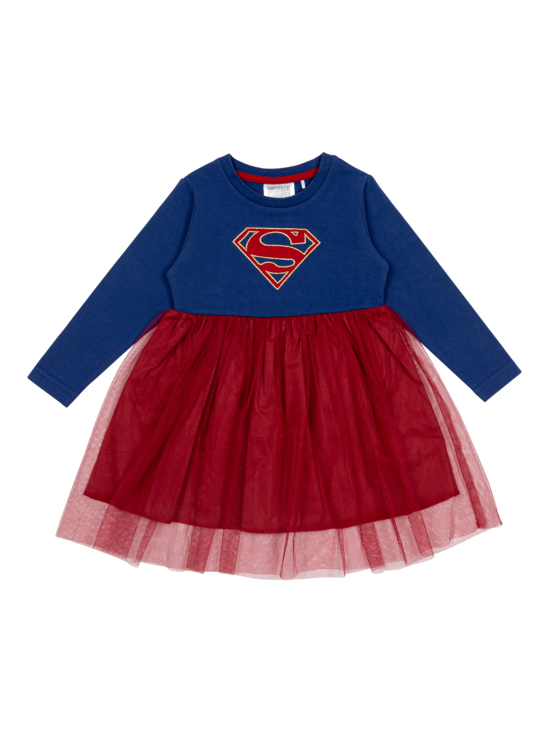 Supergirl™ Unstoppable dress with a navy bodice and red tulle skirt