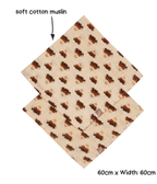Neutrale Highland Cow Musselin-Quadrate