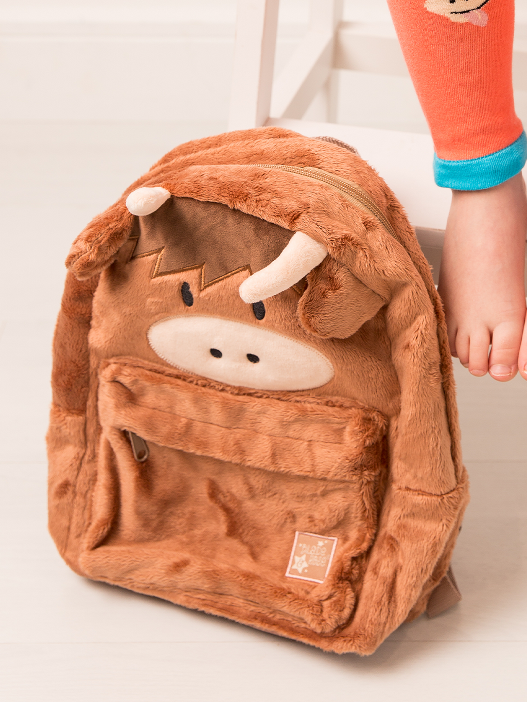 Neutraler Highland Cow Rucksack