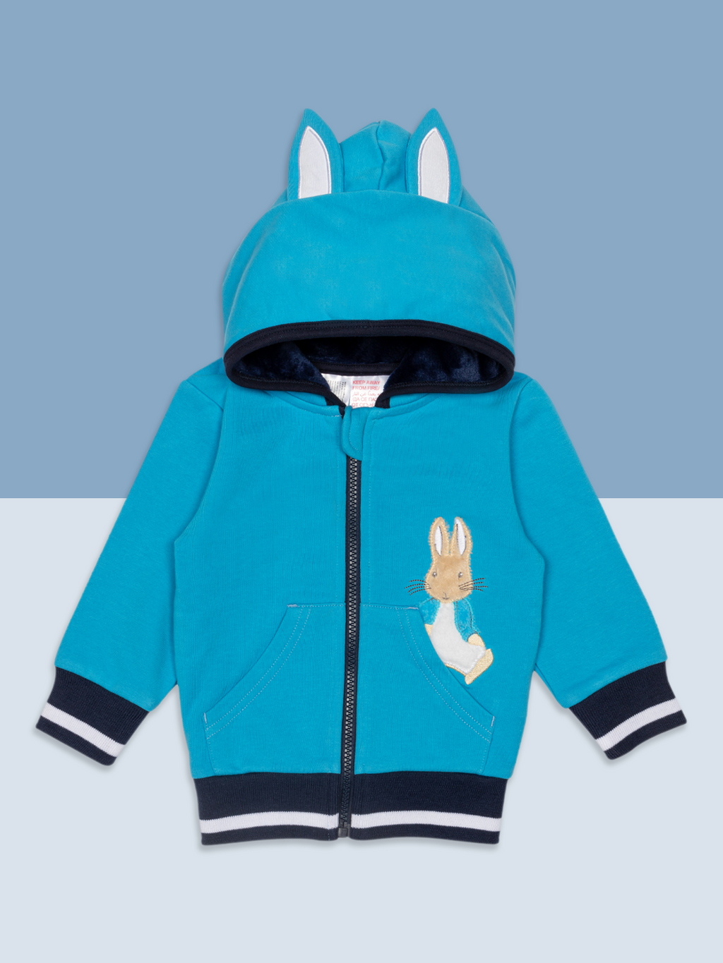 Felpa con cappuccio blu Peter Rabbit