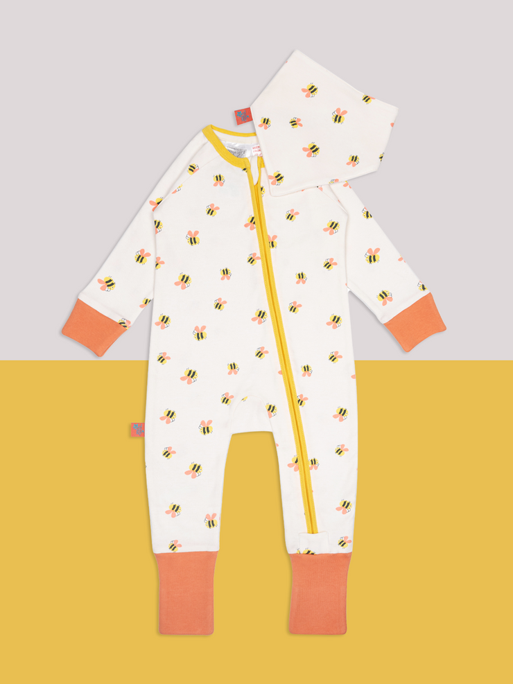 Honey Bee Romper & Bib Gift Box Set - Blade & Rose UK
