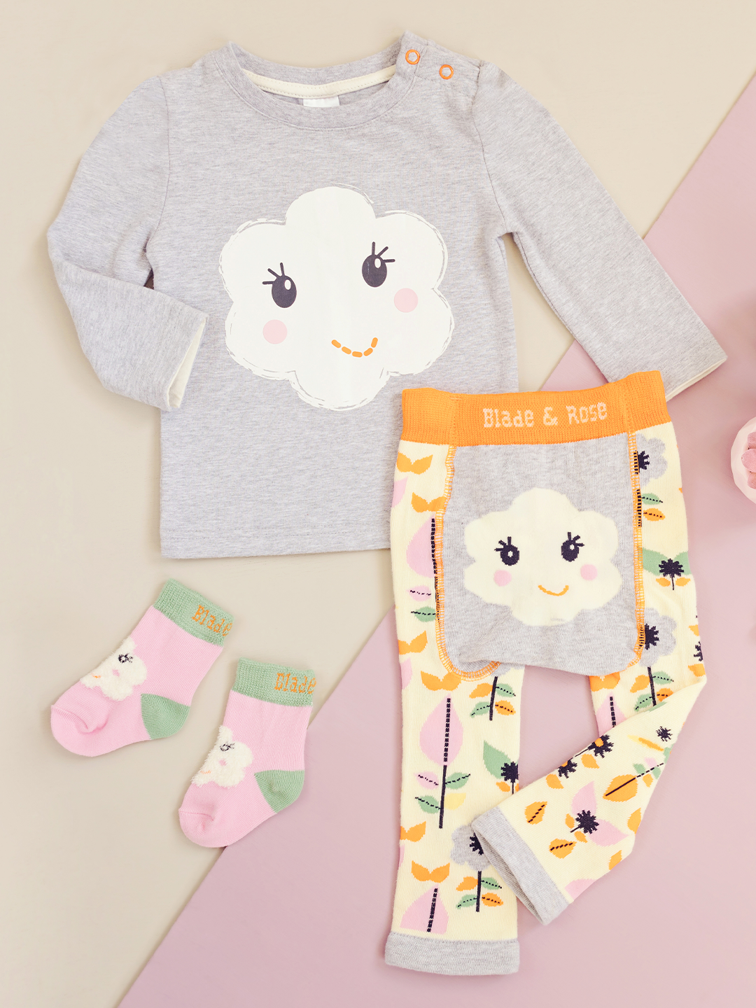 Blumengesicht-Outfit (3-teilig)