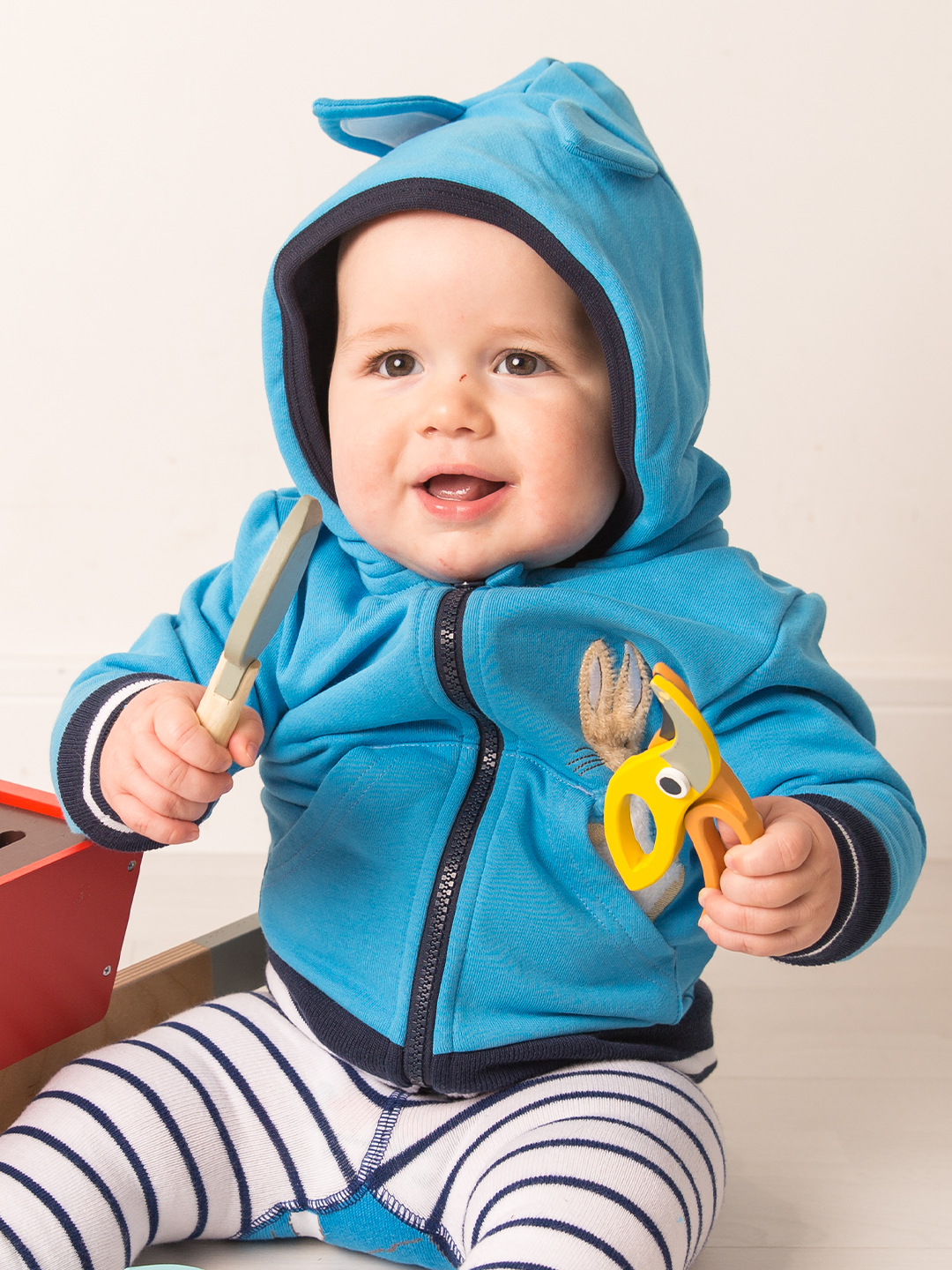Felpa con cappuccio blu Peter Rabbit
