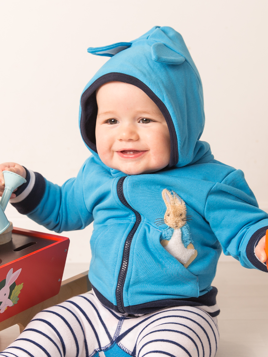 Felpa con cappuccio blu Peter Rabbit