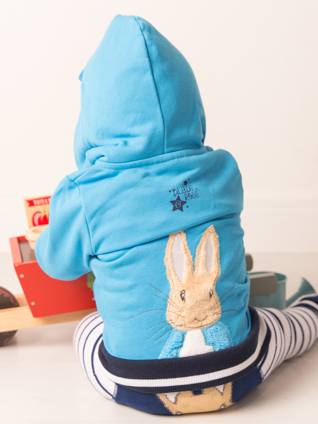 Felpa con cappuccio blu Peter Rabbit