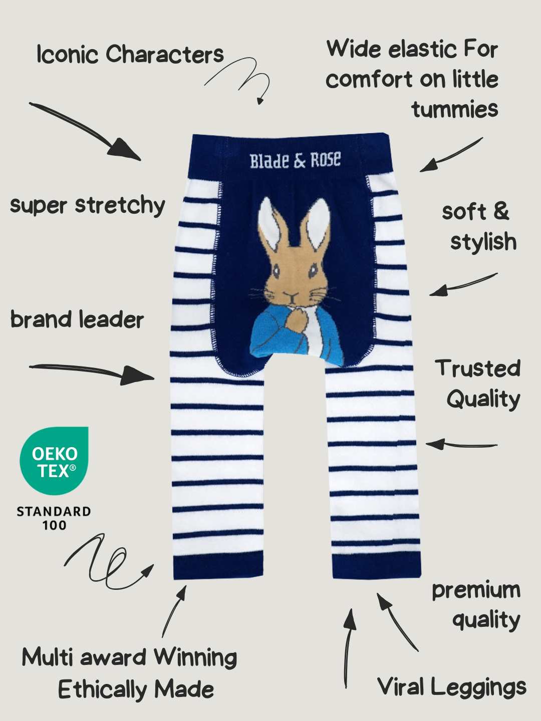 Leggings a rayas de Peter Rabbit Marina
