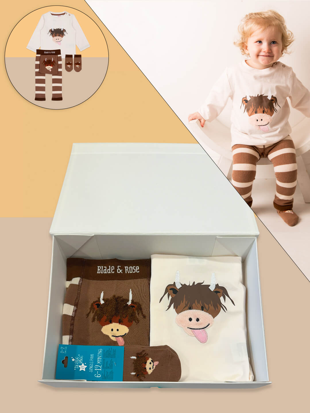 Neutral Highland Cow Gifting Set