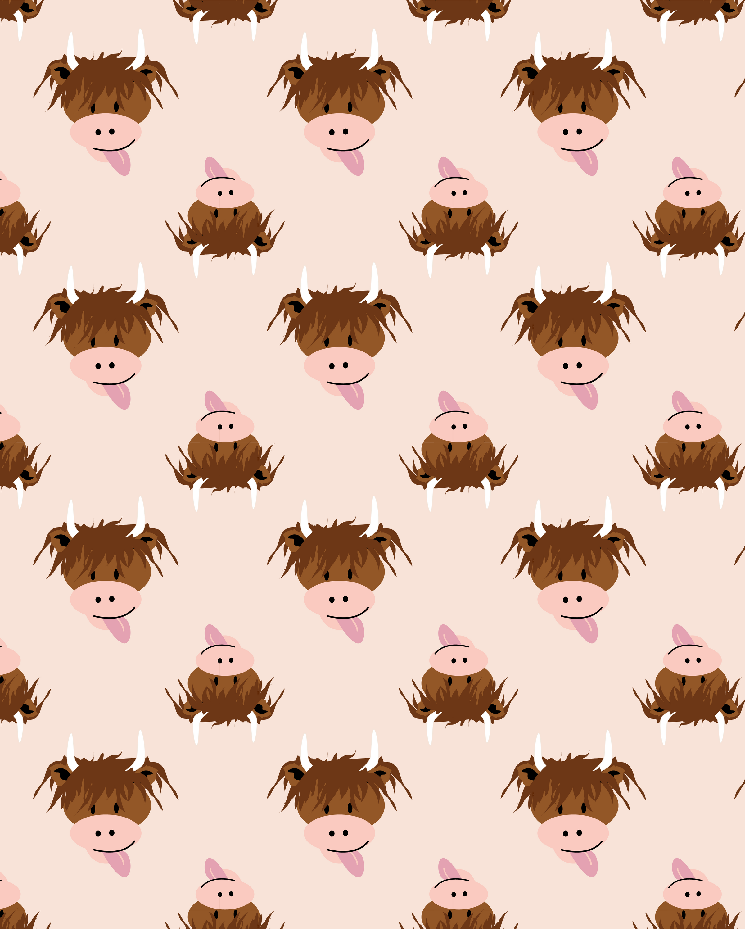 Neutral Highland Cow Summer