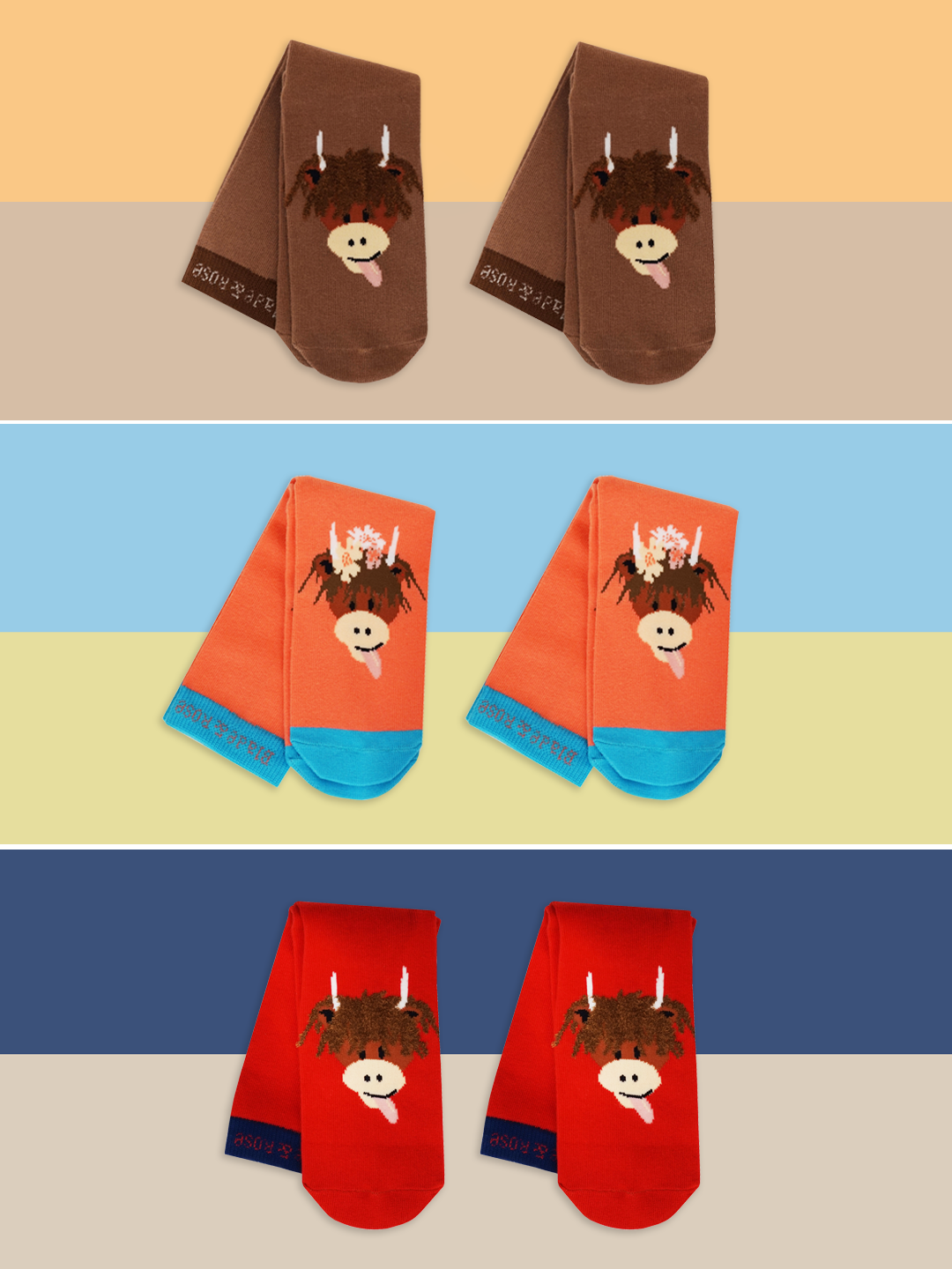 Highland Cow Adult Socken