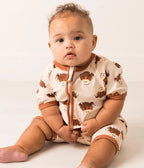 Neutraler Highland Cow Sommerspielanzug