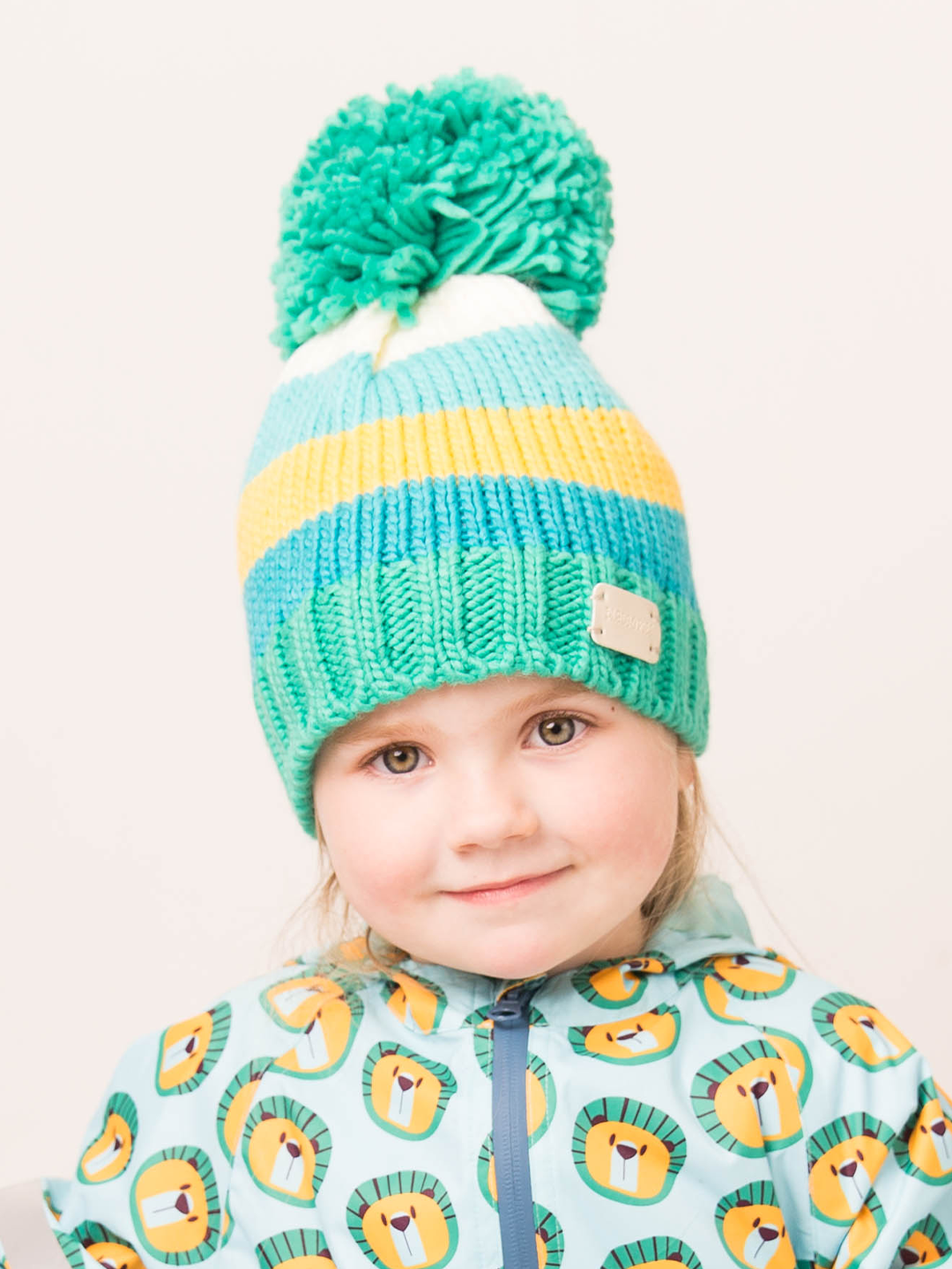 Green and Mustard Bobble Hat Blade & Rose UK